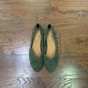 Toms Olive Green Slip On’s